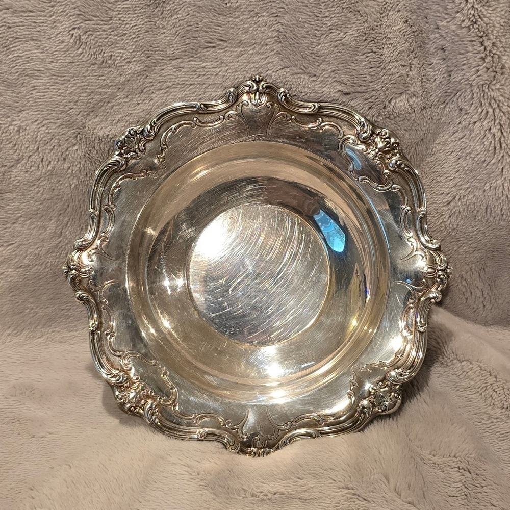 Vintage Gorham Silver Original Ornate Scalloped Edge Bowl Dish Elegant